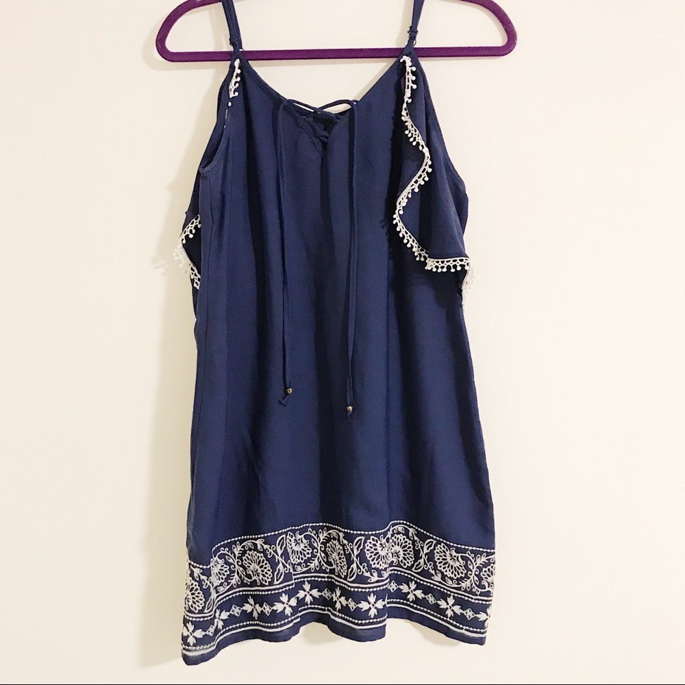 Navy embroidered dress